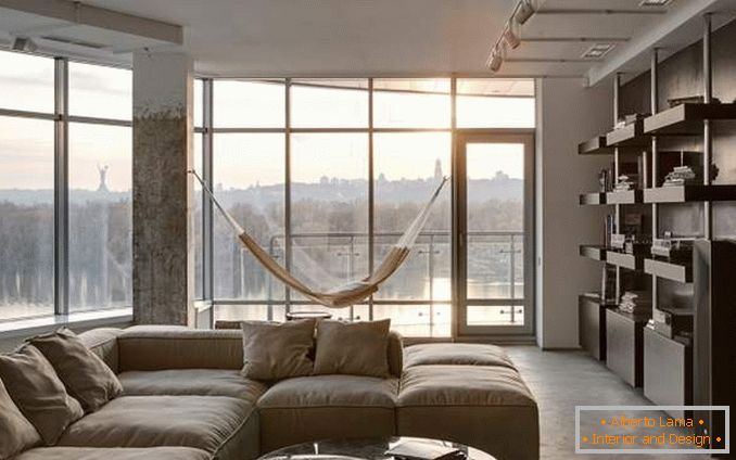 Ventana panorámica en el apartamento - foto del diseño de la sala de estar