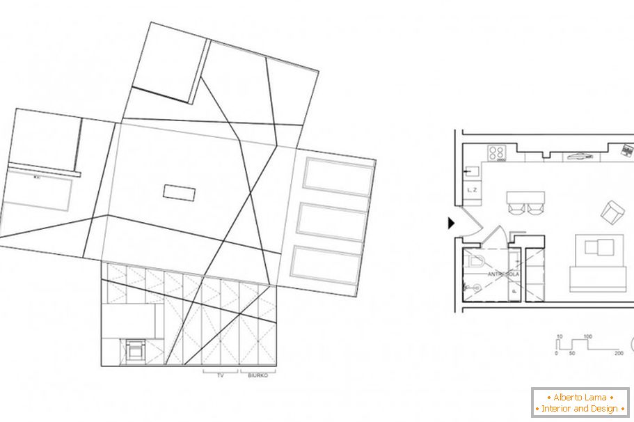 El plan del estudio Peter's Flat