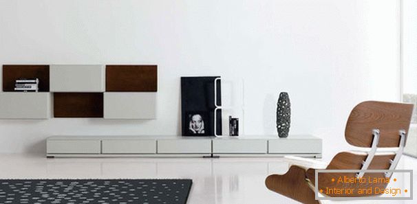 Interior de la sala de estar en el estilo minimalista