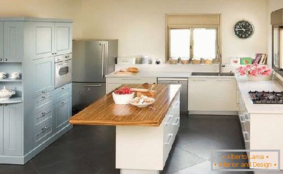 Diseño de azulejos para cocina en el piso photo