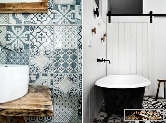Diseño de foto de azulejos de baño inusual