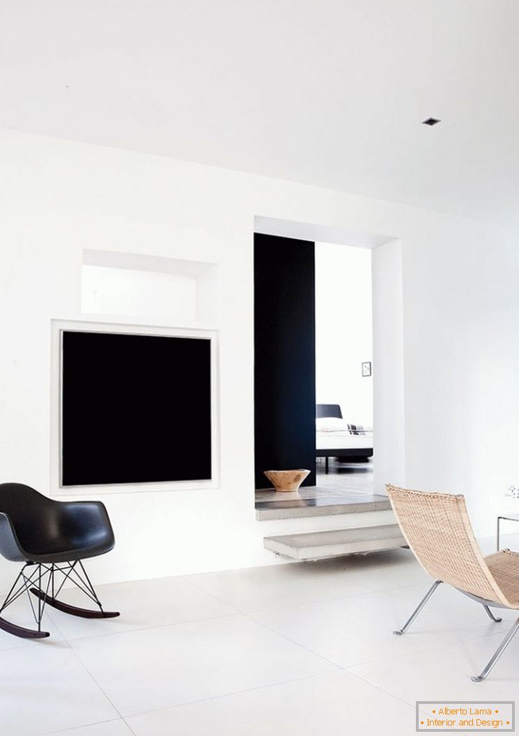 Diseño de un pequeño departamento en blanco y negro - фото 6