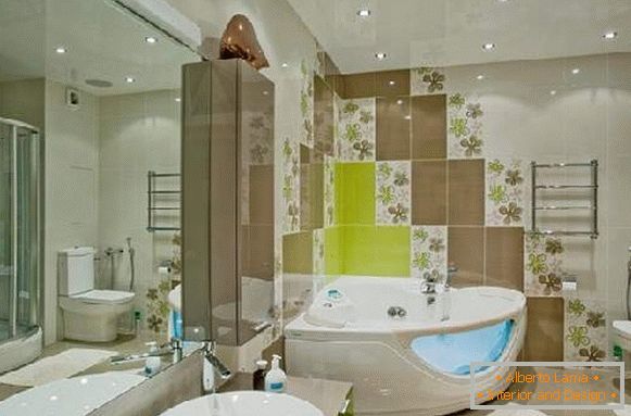 variantes del diseño de mosaicos en ejemplos de baños, foto 4
