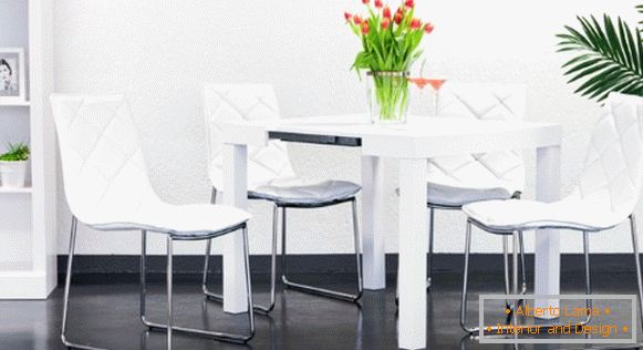 mesa plegable consola blanca