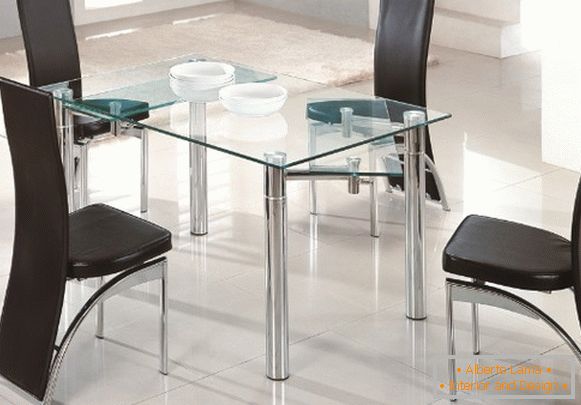 mesa de comedor plegableсо стеклянной столешницей