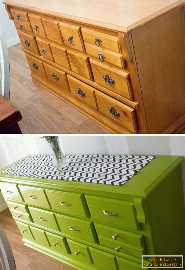Pintar muebles en color verde