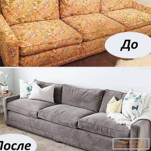 Reparación de muebles tapizados por manos propias - un sofá con una nueva tapicería