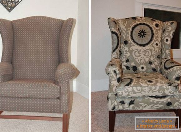 Restauración de muebles tapizados - una constricción de una silla vieja