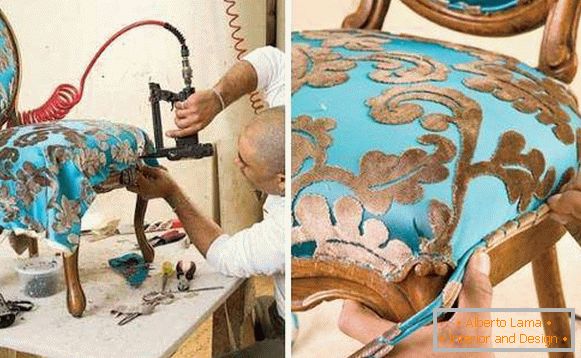Muebles de tapicería: un ejemplo paso a paso con una foto