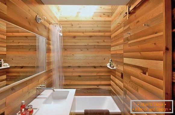 revestimiento de madera-baño