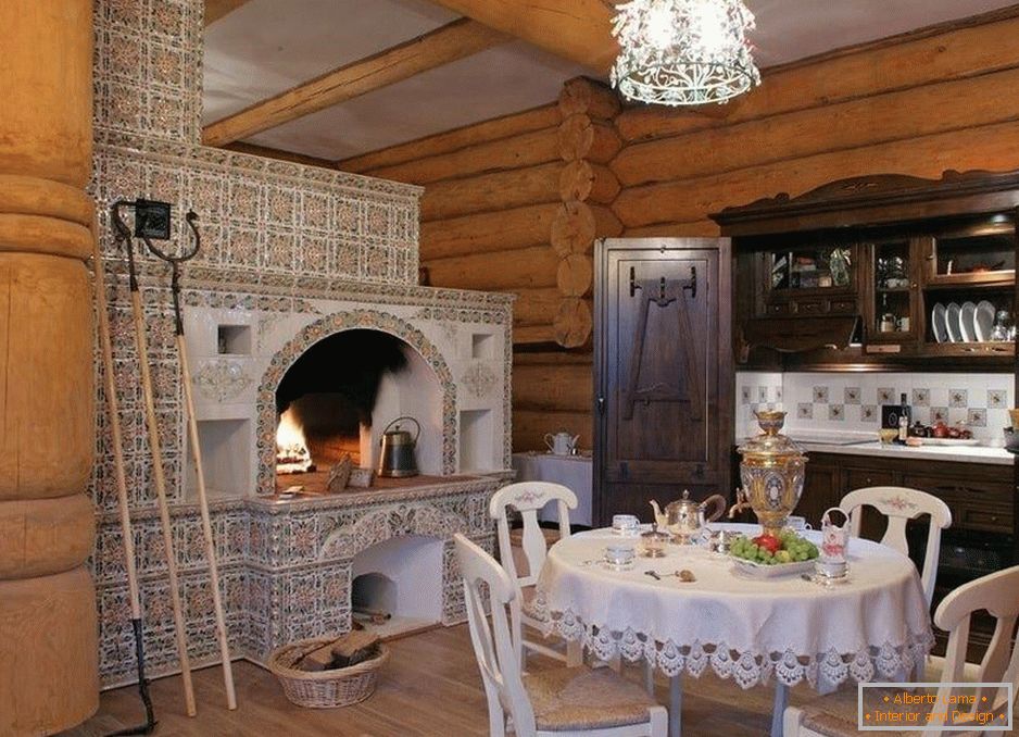 La estufa en la casa rusa