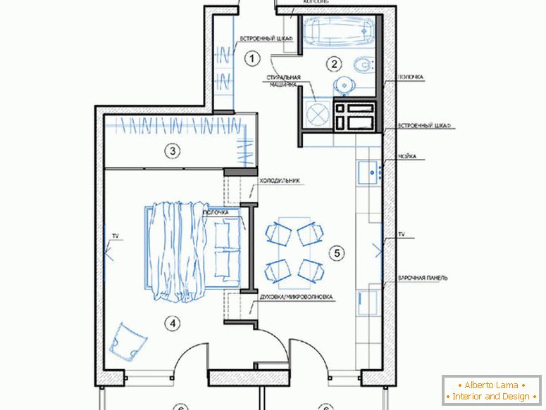 El plan de un apartamento pequeño