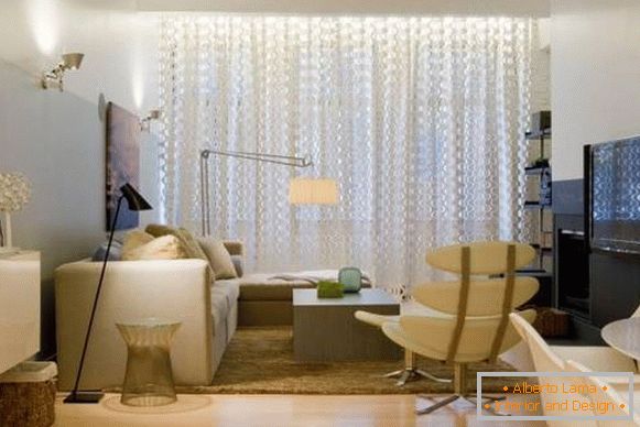 cortina transparente-blanca-para-sala de estar