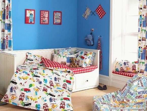 telas para cortinas en una habitación infantil, foto 6