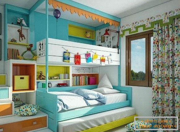 cortinas en una habitación infantil para niño, foto 7