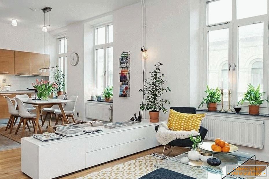 Diseño de apartamento estudio en estilo escandinavo