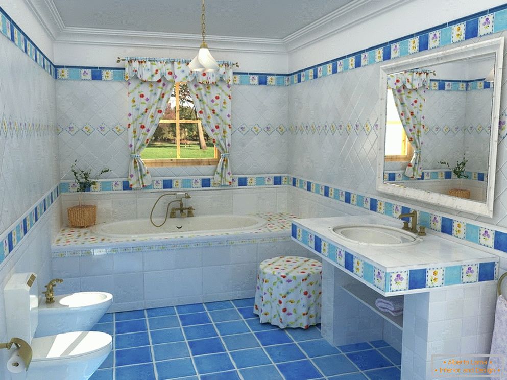 Interior de un pequeño baño combinado