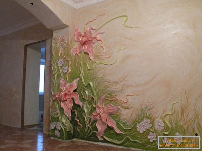 Decoración de paredes con yeso decorativo foto 1