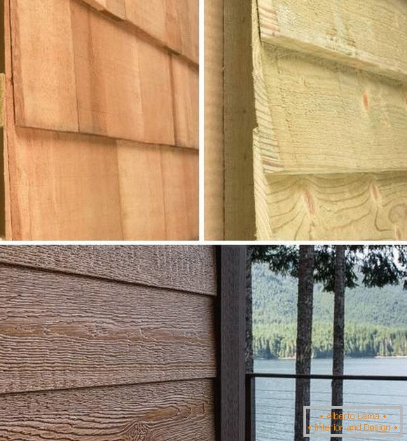Diferentes colores de casas de madera - revestimiento de foto de madera