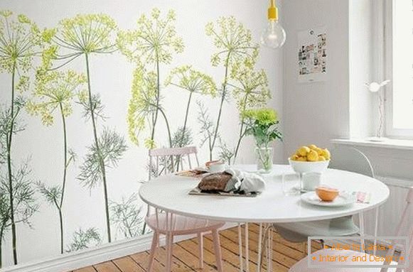 Papeles de pared para las flores de la cocina, foto 35
