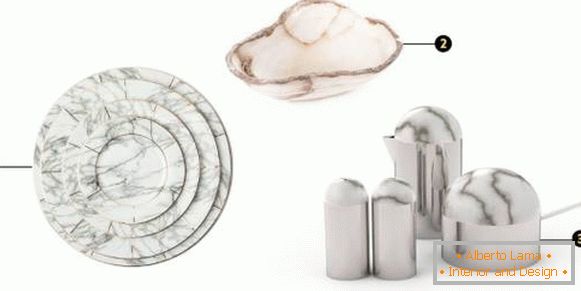Elegantes objetos de decoración de interiores 2016 mármol
