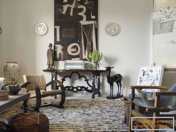 Elementos de decoración de sala de estar en estilo italiano clásico