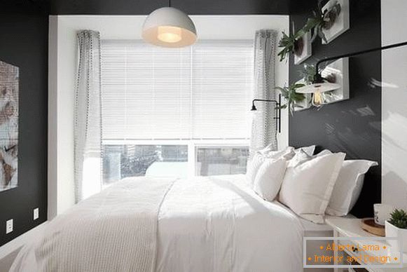 Cortinas transparentes en el dormitorio - foto de diseño moderno 2016