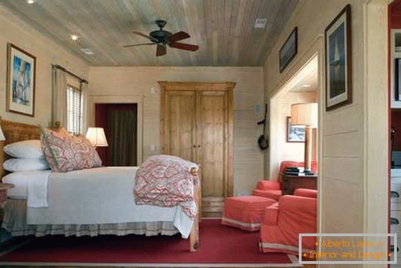 Diseño rural de un dormitorio - una foto en un estilo moderno