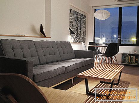 Diseño de una sala de estar en un pequeño departamento