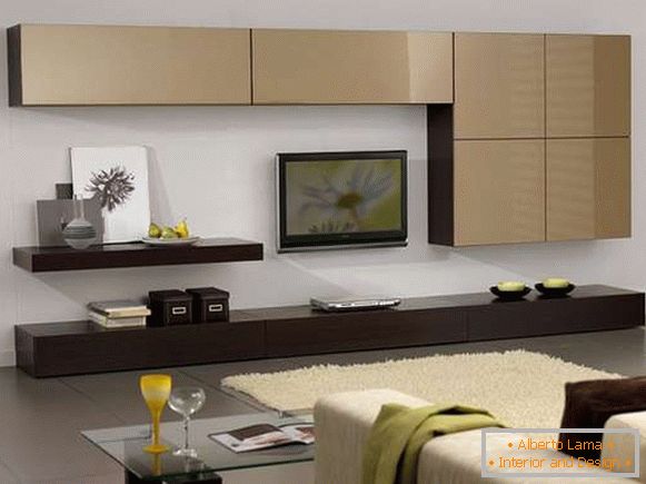 pared modular en la sala de estar en una foto de estilo moderno, foto 6