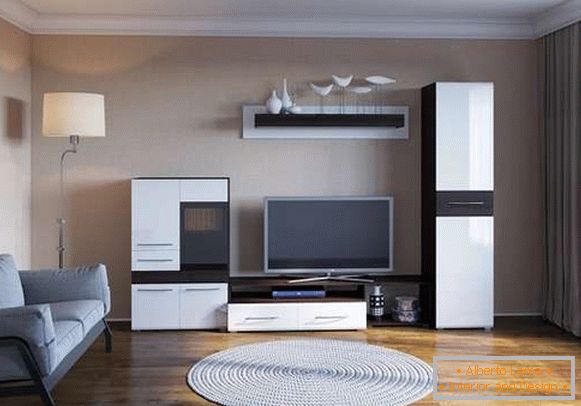 pared modular en la sala de estar en una foto de estilo moderno, foto 7