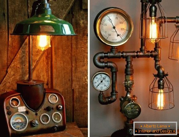Lámpara Steampunk de tubos con sus propias manos - artesanías fotográficas