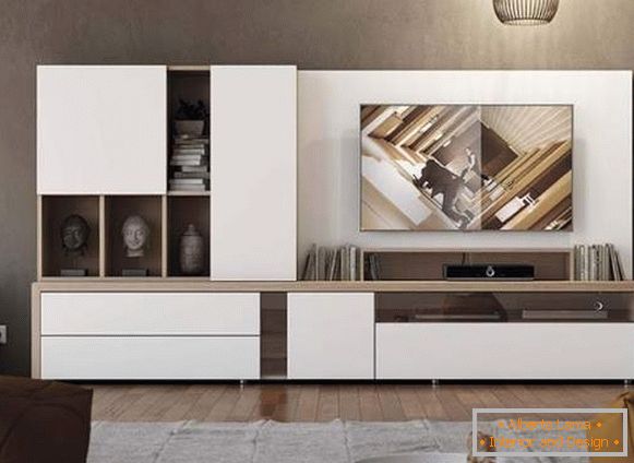 pared blanca en la sala de estar en un estilo moderno, foto 8