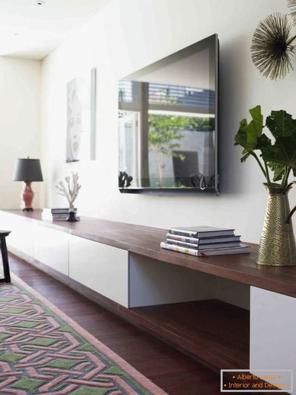 Diseño de sala de estar elegante y moderno con estantes