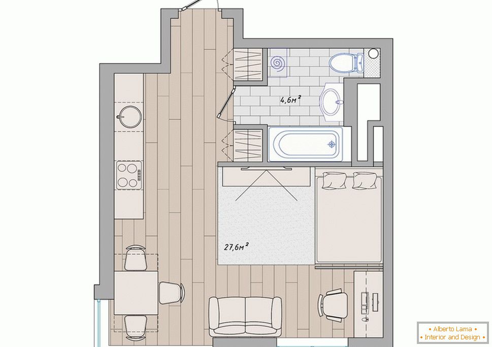 El diseño de los apartamentos pequeños