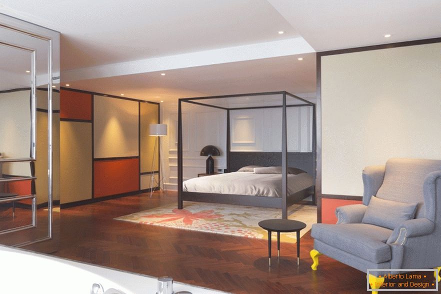Dormitorio de un elegante apartamento en Beijing