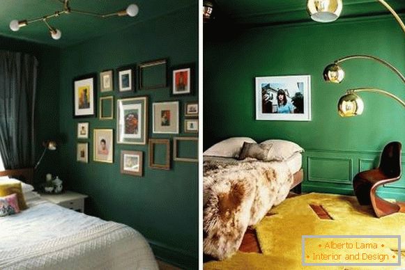 Fondos oscuros en el interior - fotos en tonos verdes