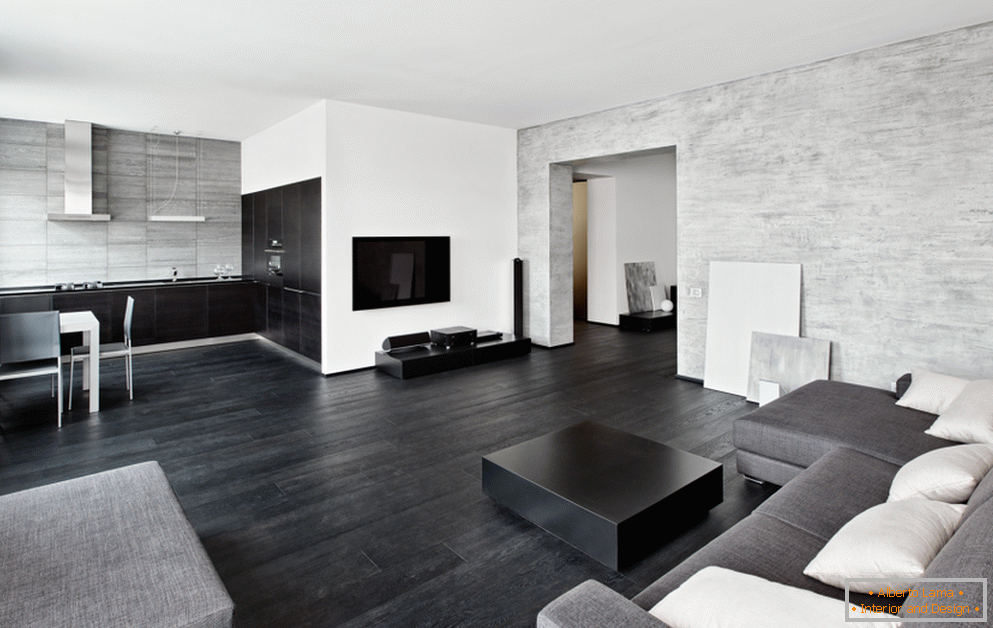 pisos oscuros living room
