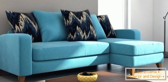 Foto de sofá de esquina pequeño en color azul