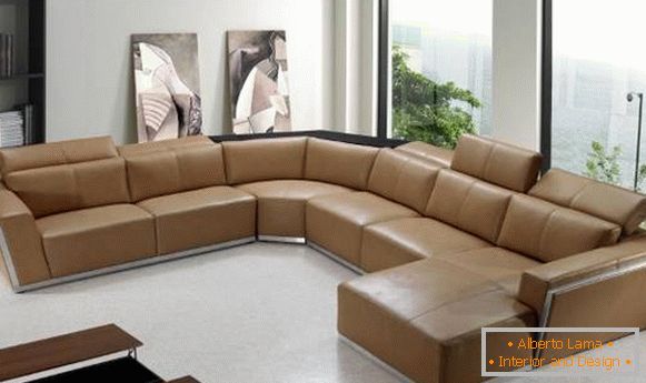 Muebles blandos angulares para la sala de estar - foto del sofá de la esquina