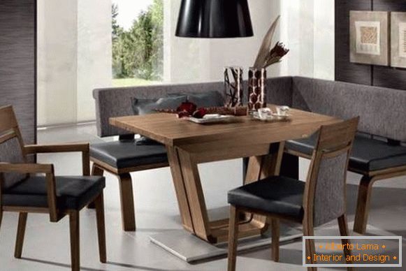 Muebles blandos angulares para la sala - foto del juego de comedor
