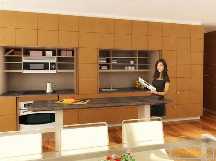Diseño de cocinas interiores Stealth Kitchen de Resource Furniture