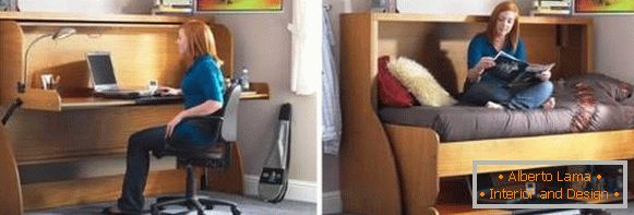 Cama, transformando en un escritorio