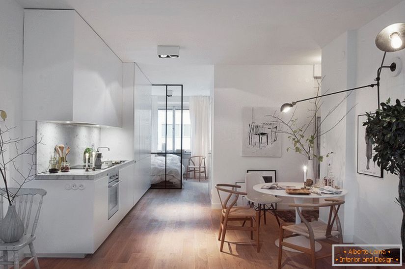 Diseño de interiores de un apartamento en Suecia