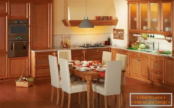 Interior del comedor en la cocina - foto de la mesa con sillas