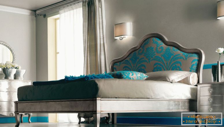 plain-brown-wall-color-mixed-with-turquoise-silver-bedroom-interiors-on-laminate-floor-idea