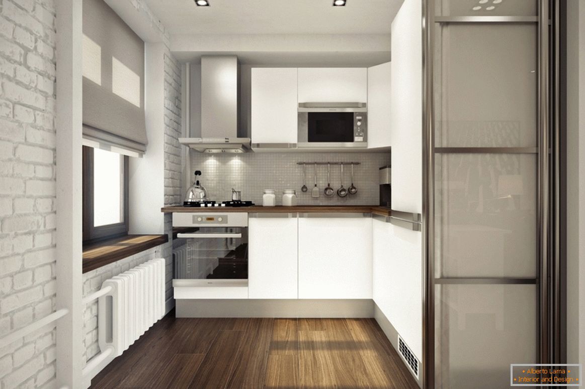 Diseño de una pequeña cocina en un apartamento tipo estudio