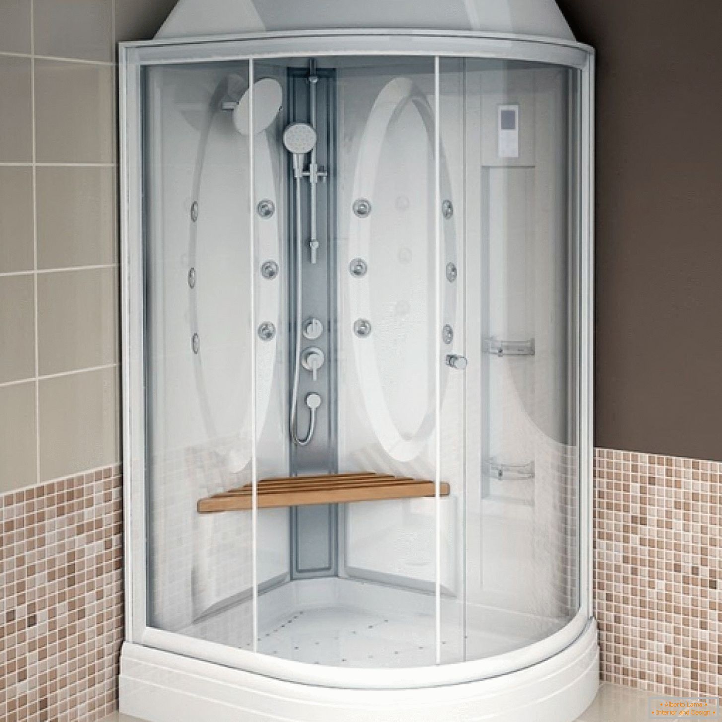 Cabina de ducha con asiento