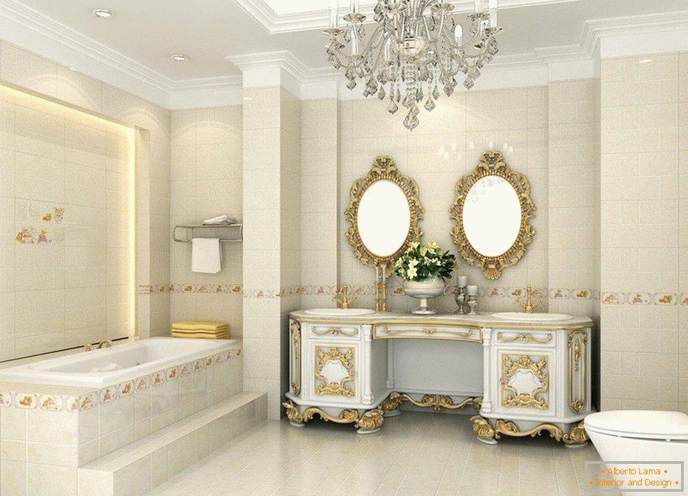 Iluminación en el baño en un estilo clásico