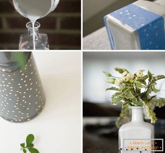 Cómo decorar un florero de una botella de vidrio con tus propias manos - foto
